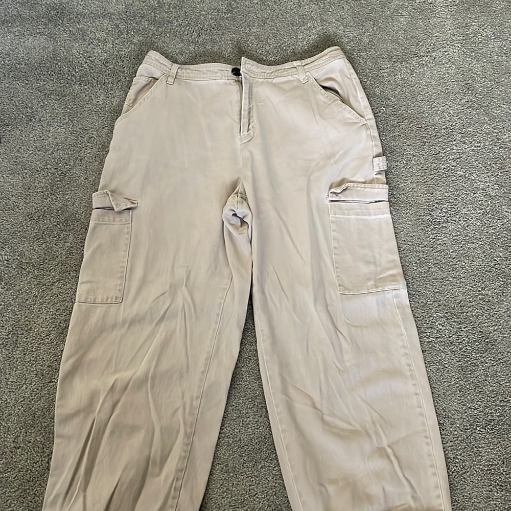 Tan colored Sandy Liang straight leg baggy jean